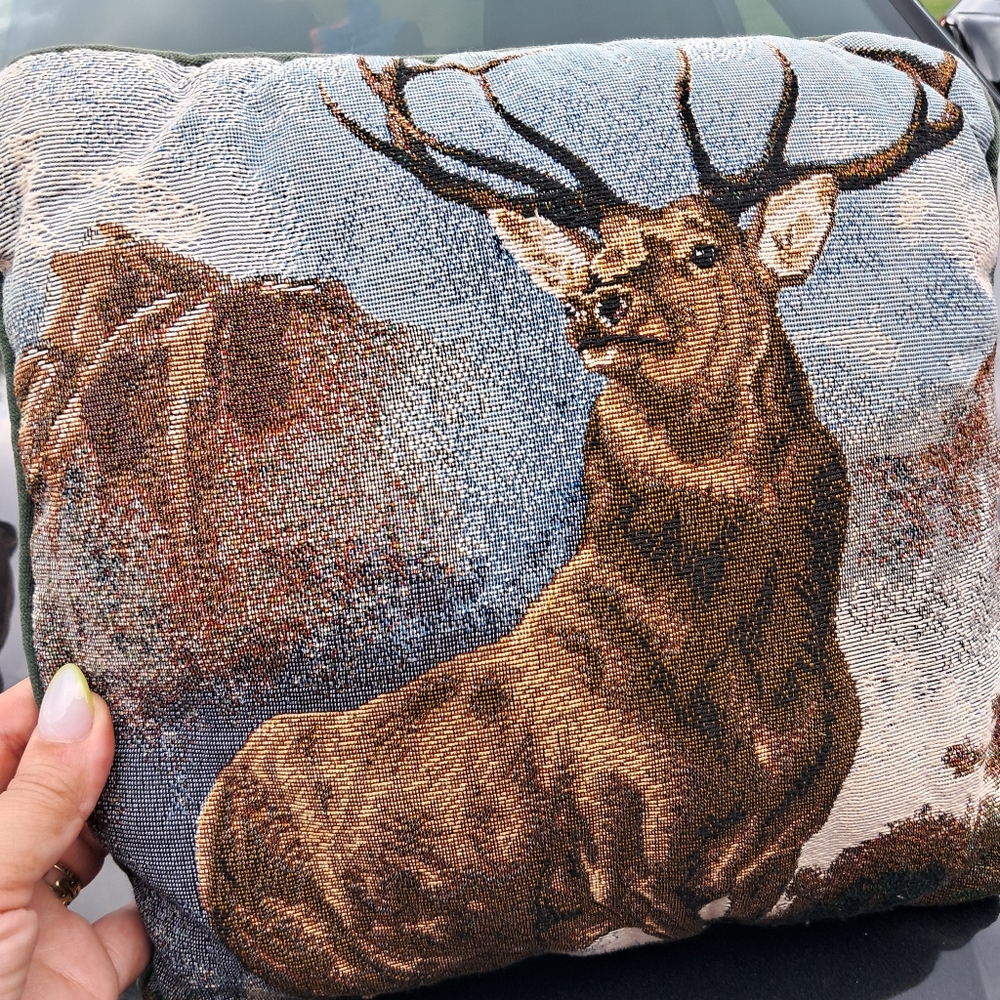 Deer Tapestry Throw Pillow